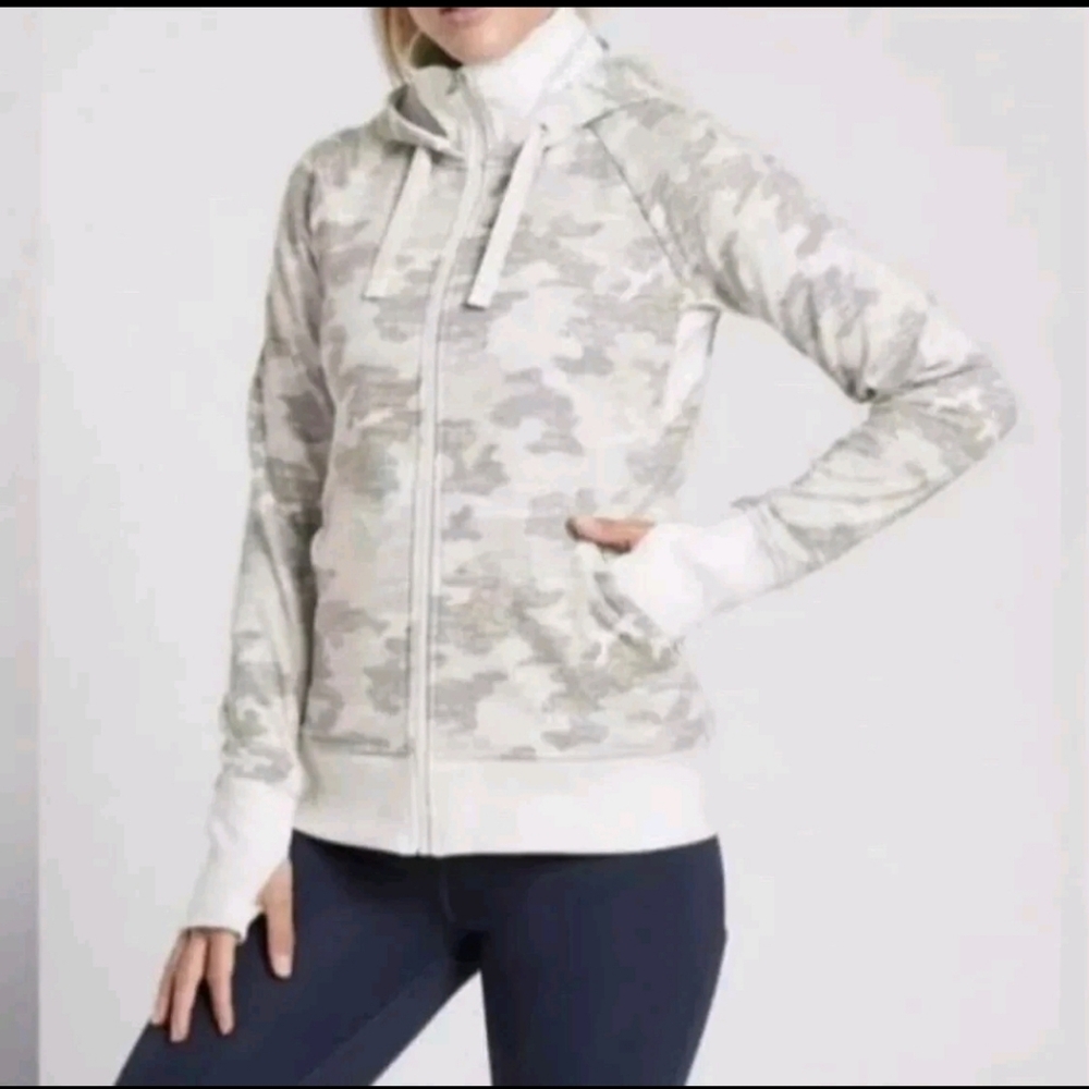 Athleta Women's Light Gray Camo Zip Hoodie